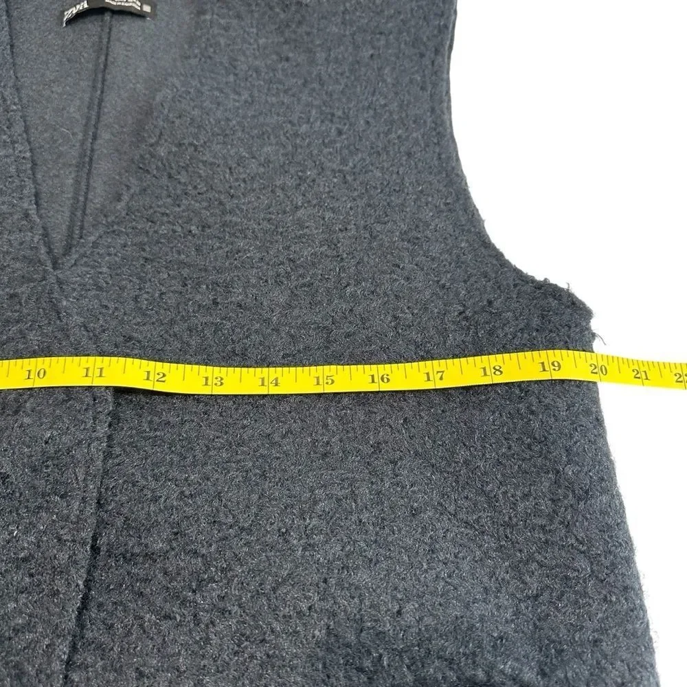 Zara Navy‎ Blue Long Winter Vest Small